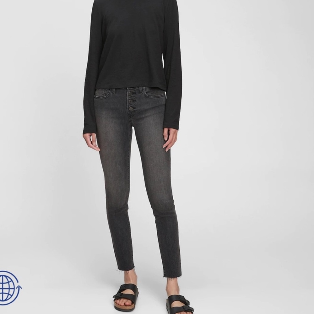 GAP🧸 sz 14 16 = 33 T Mid Rise True Skinny Jeans w/ washwell!NWT charcoal gray